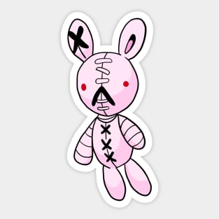 Pink Bunny Rabbit Doll Stitch Bandage Stitches Meiruko Lucky Charm Sticker